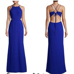 Aidan Mattox | Crepe Cutout Long Royal Sapphire Maxi Dress Size 10